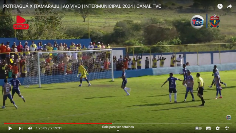 Lance em que Potiraguá abre o placxar (TVC)